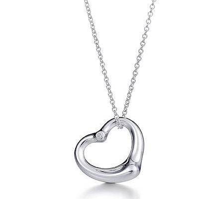 Open Heart Pendant with CZ