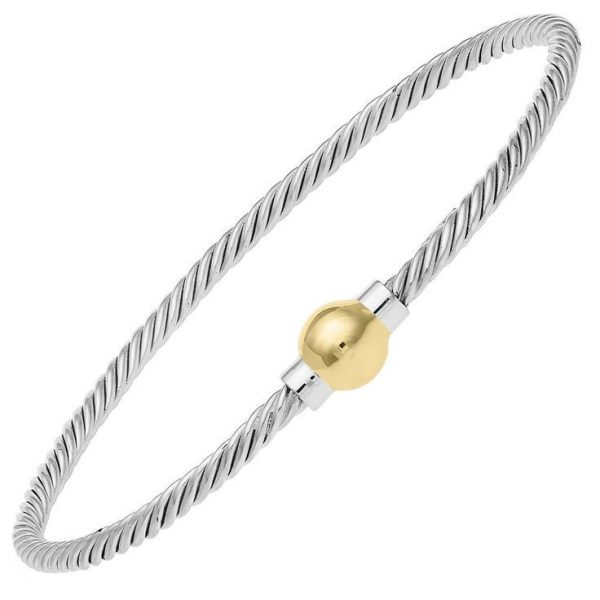 Single Gold Ball Braided Cape Cod Style Bracelet