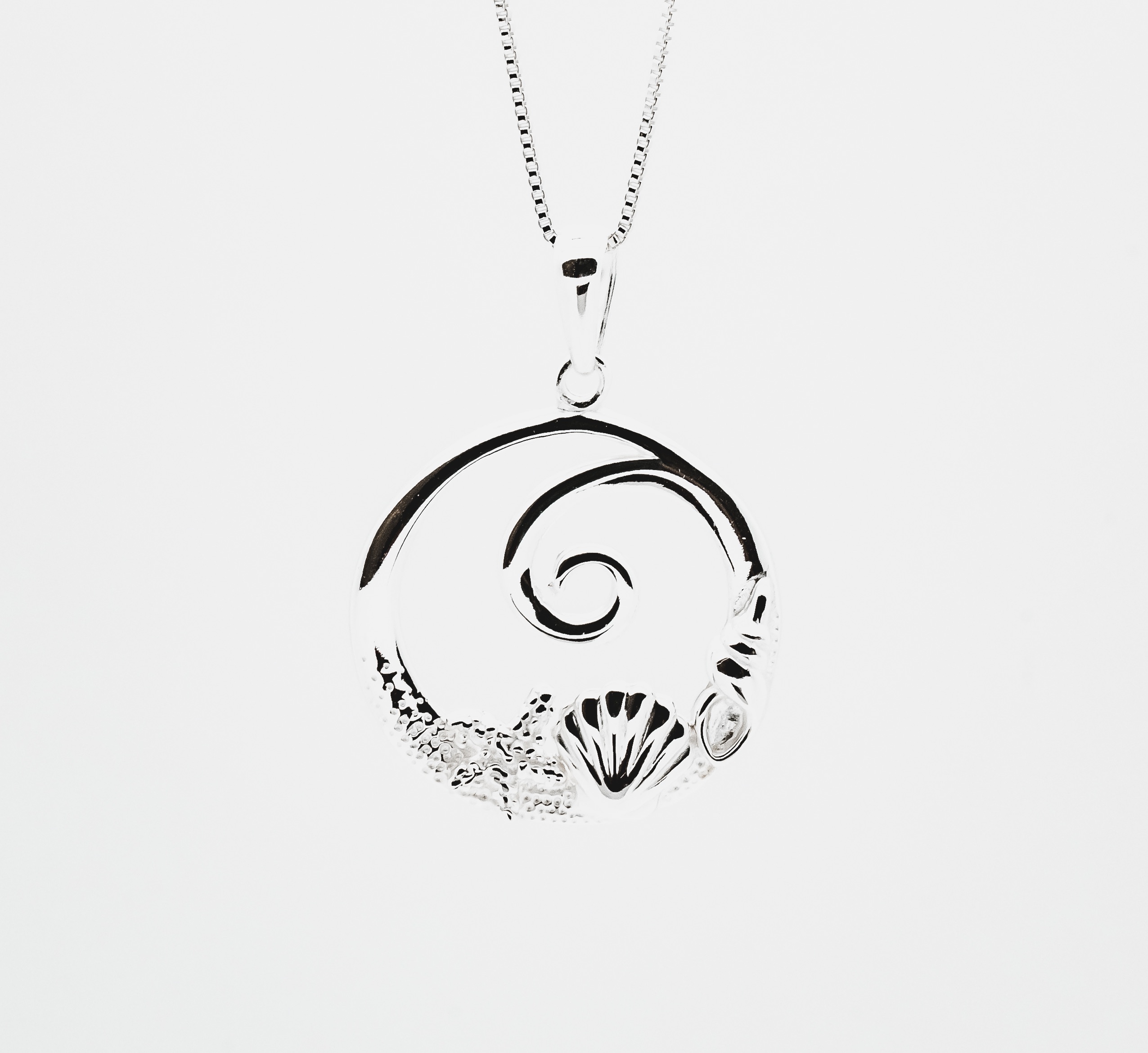 Sterling Silver Waves Necklace